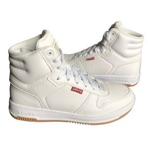 Levi’s White Drive Hi Unisex Hi-Top Sneaker Kids Size 3.5
